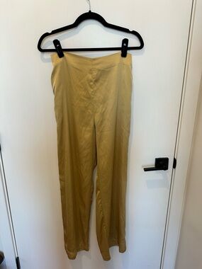 VINCE Similar Silk Pant - Mustard Yellow